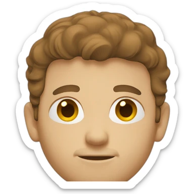 White man with brown hair in laptop sticker