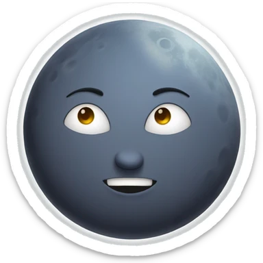 Moon astrology symbol with cute face sticker