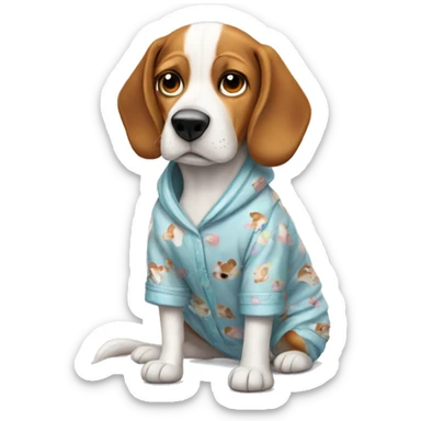 Beagle dog wearing pajamas  sticker