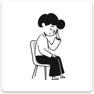 A pale person feeling dizzy and fatigued due to anemia sticker