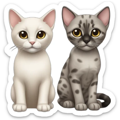 1 siamese kitten and 1 grey brindle cat sticker