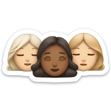 Three tired Women laying on the ground. Different skin colours sticker