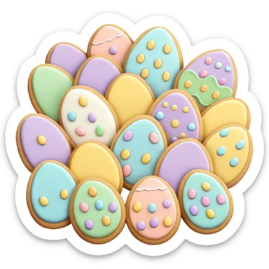 Pastel spring Easter cookies  sticker