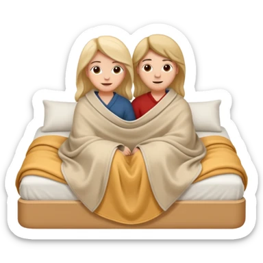 Couple having sex in a blanket sticker