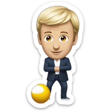 emmanuel macron à la pétanque sticker