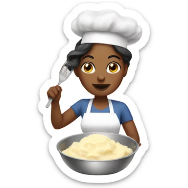 Woman making mashed potatoes sticker