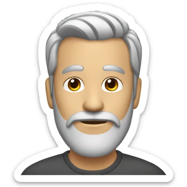 man with slick back hair and grey beard sticker