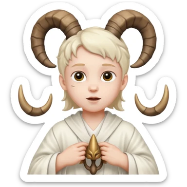 CHILD WITH RAM HORNS sticker
