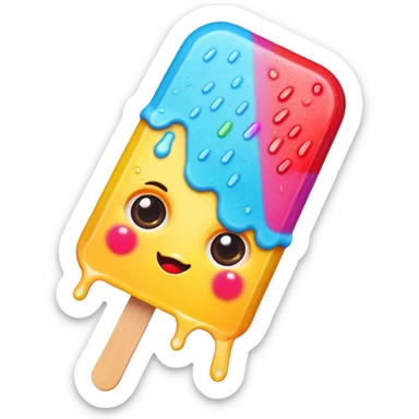 popsicle with accessories and eyes sticker