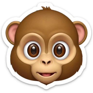 playful monkey emoji with the facial expression of rolling eyes, merging both emojis sticker