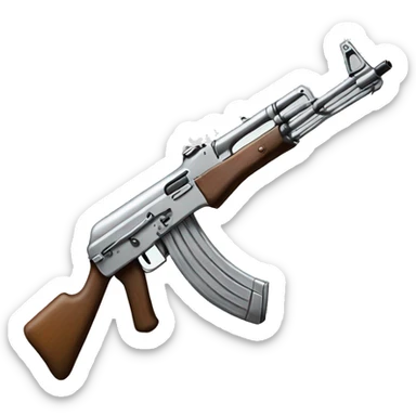silver ak 47 sticker