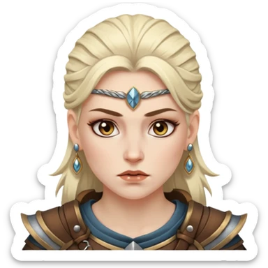ESO female nordic warrior with lashes and earrings sticker