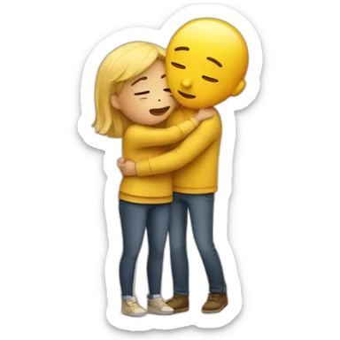 friend comforting friend yellow sticker