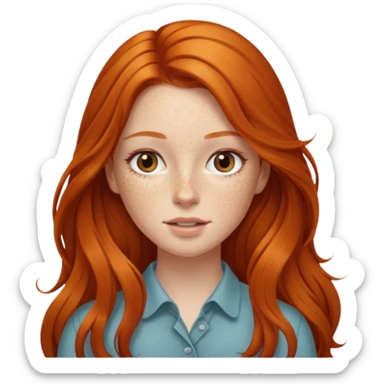 Beautiful girl with long ginger hair  sticker