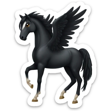 Black winged horse sticker