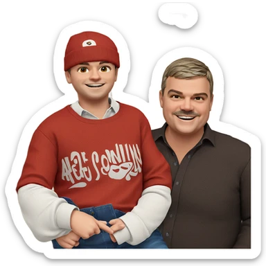 smiling boys in trendy outfits sticker