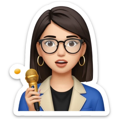 dua lipa with glasses singing  sticker