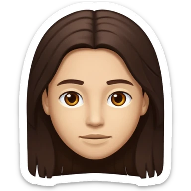 D.Woods with long dark brown hair sticker