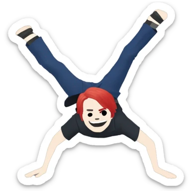 gerard way doing a cartwheel, two legs  sticker