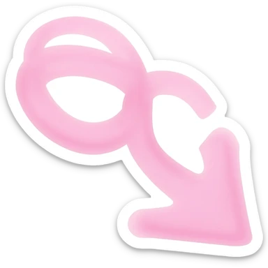 light pink thin arrow down sticker