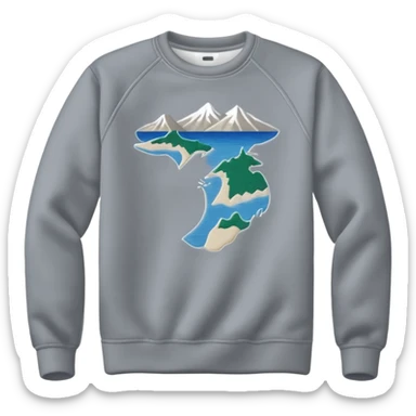 Sweat shirt with embroidered extremely tiny “Lake Michigan” sticker