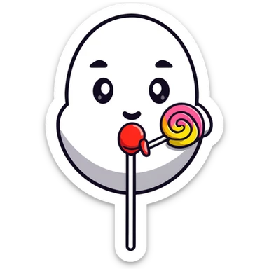 Man licking lollipop sticker