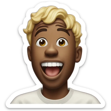 tyler the creator laughing pointing finger sticker