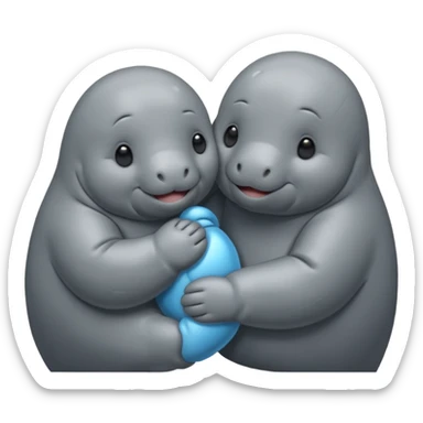 love couple manatee sticker