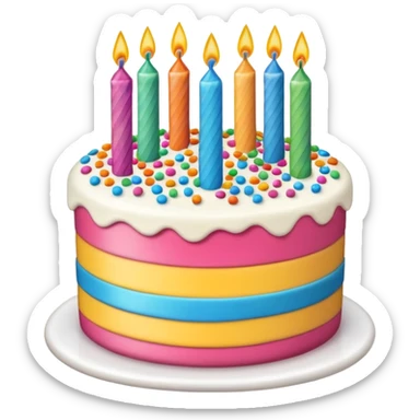 1 layer birthday cake sticker