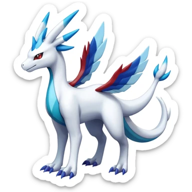 lugia-reshiram-suicune-Glaceon-hybrid, full body sticker