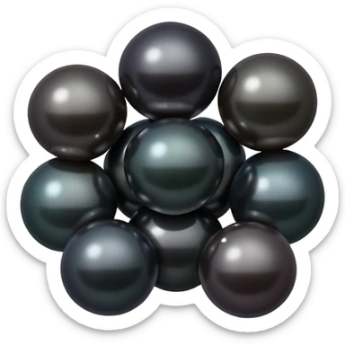 Pile of black pearls sticker
