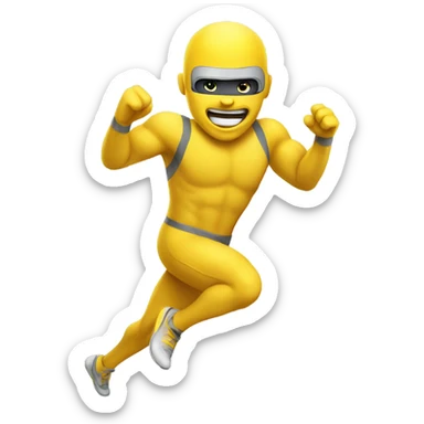 Yellow Running super fast  sticker