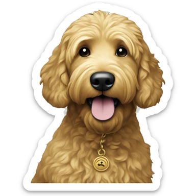 Golden Doodle's head on a united states dollar bill sticker