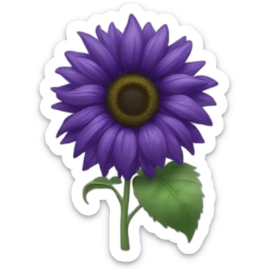 Sunflower full moon purple heart sticker