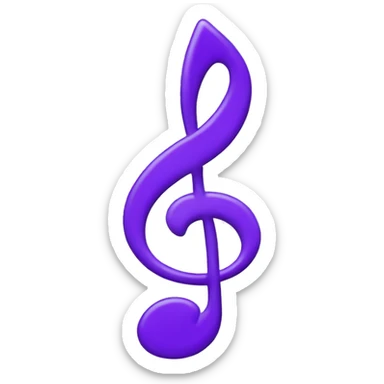 a purple music note sticker