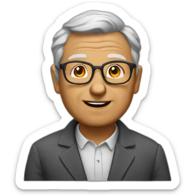 heavyset older teacher sticker