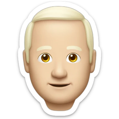 Jakob Nielsen the usability consultant, with bald top head lots of hair on side of head sticker