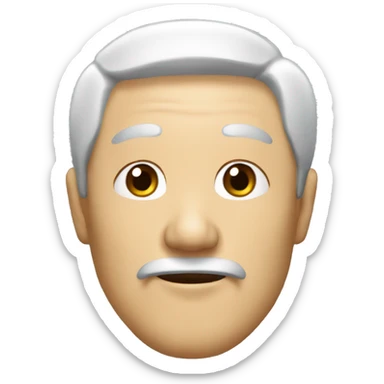 a Chinese old man with black hair sticker