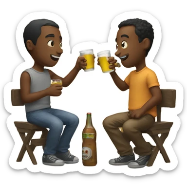 Two buddies drinking sticker