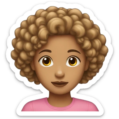 lightskin girl with curly hair  sticker