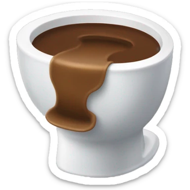 A cup of dutch bros coffee having brown soup fly everywhere into a toilet sticker
