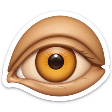 standard eye emoji with eyelid halfway closed, mid-blink sticker