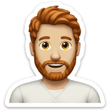 Guy with brown hair and red beard sticker
