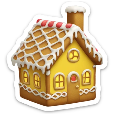 Yellow gingerbread house sticker