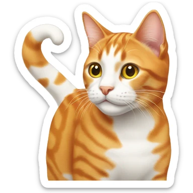 Orange tabby cat with white spots sticker