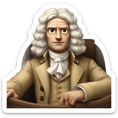 Isaac newton flying a plane  sticker