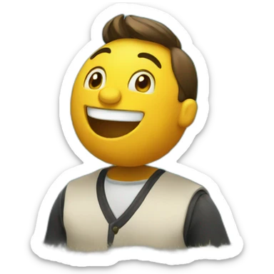 happy new year man celebrating sticker