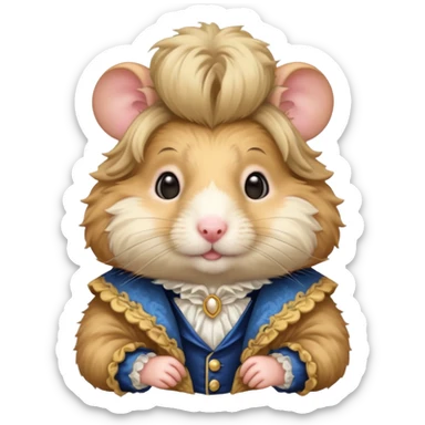 rococo fancy hamster with wig sticker