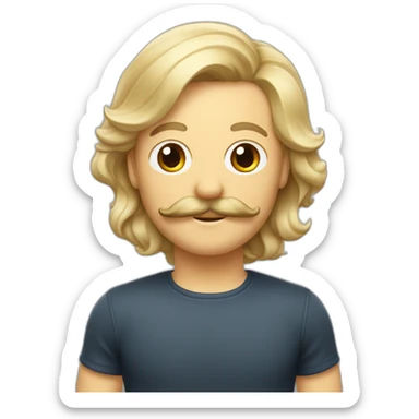 Quelqu’un avec une moustache carré qui lève la main avec les cheveux blond sticker