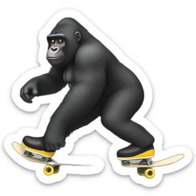 Gorila en patineta  sticker